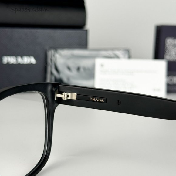NEW Prada PRA09V 12P1O1 Matte Black Square Unisex Eyeglasses VPR A09 - Picture 11 of 11